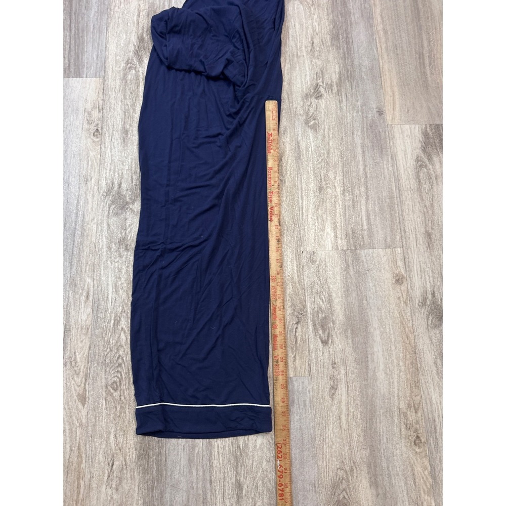 Nordstrom Moonlight Eco Pajamas Set Navy Blue White Piping Short Sleeve XL - Picture 12 of 13